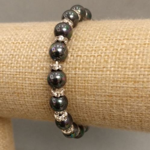 Bracelet de perles de Majorque, longueur 18 cm ± élastique