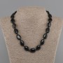 Collier d'agate ovale 18×13 mm 45 cm avec fermoir