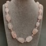 Collier quartz rose et cristal tchèque, longueur 53 cm+