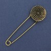 Broche-pince en métal doré, 75 × 22 mm+