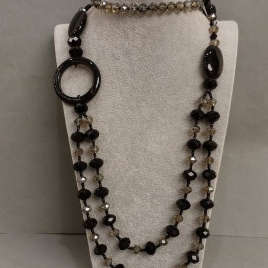Collier assorti de pierres naturelles, longueur 90 cm+