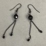 Boucles d'oreilles en cristal tchèque, longueur 70 mm +