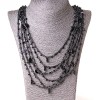 Collier « Toile d’araignée » noir avec pendentifs ovales