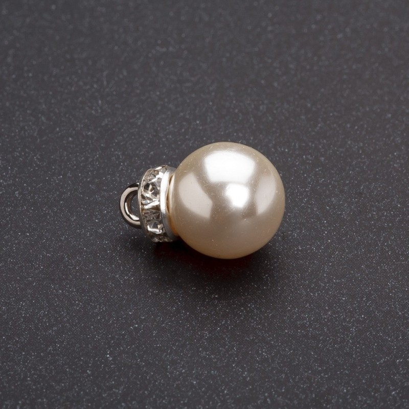 Fournitures pour bijoux : Pendentif perlé avec rondelle de 12 mm, conditionnement 10 pièces