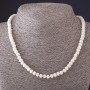 Collier en corail blanc «disque» «transversal», longueur 45 cm, diamètre 4×6 mm