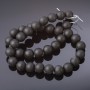 Perles de shungite rondes et lisses sur fil (artificielles), diamètre 12 mm, longueur 37 cm