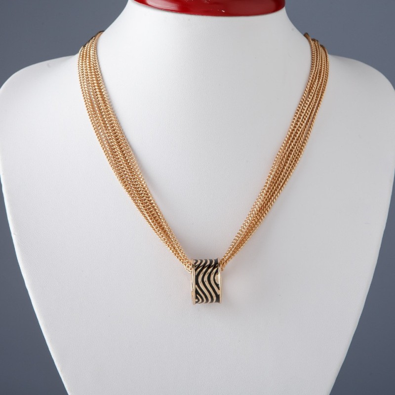 Collier à maillons avec pendentif «Anneau», longueur 45 cm, couleur métal