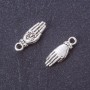 Pendentif paume avec rose couleur argentée, L 18×6 mm, conditionnement 20 g ± 24 pièces