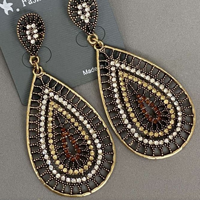 Boucles d'oreilles longues de soirée, longueur 7,5 cm