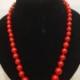 Collier rouge en corail (pressé), perles graduées, diamètre 6×14 mm ±, longueur 54 cm ±