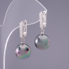Boucles d'oreilles «Élégant» «Majorque» bleu pétrole, diamètre 12 mm