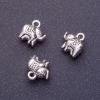 Pendentif éléphant, longueur 11 mm, diamètre 1,5 mm, couleur argentée, emballage 20 g ± 11 pièces