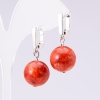 Boucles d'oreilles «Élégant» en corail spongieux, diamètre 14 mm, longueur 3 cm