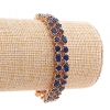 Bracelet Xuping pour femme, cristaux bleus de forme ronde et ovales, couleur dorée