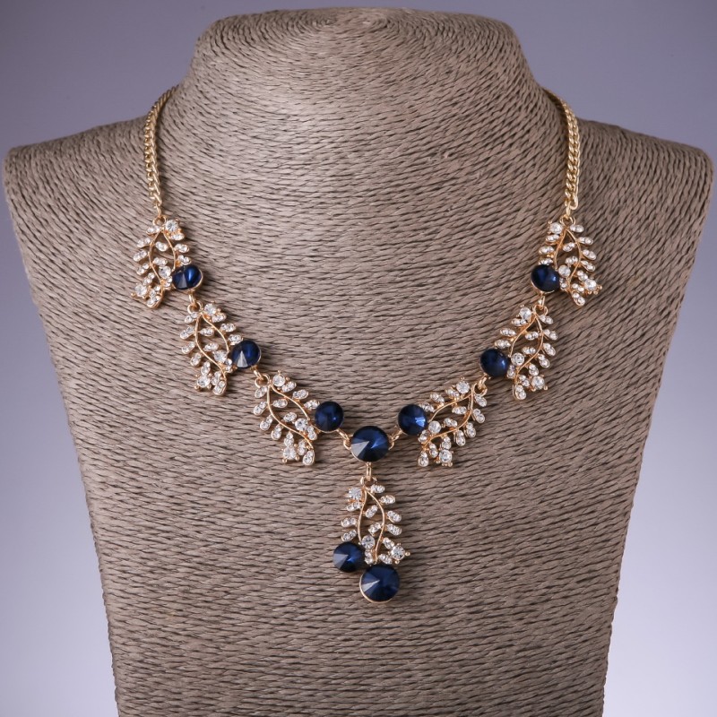 Collier de cristaux bleus « Branches », longueur 42–50 cm