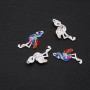 Fournitures Pendentif Flamant émaillé bleu – taille 30×14 mm – lot de 4 pièces