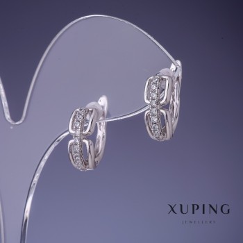 Boucles d'oreilles Xuping 6×14 mm rhodié