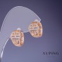 Boucles d'oreilles Xuping dorure 18K avec strass blancs