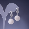Boucles d'oreilles en corail éponge blanc Élégant, diamètre 14 mm