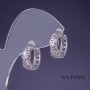 Boucles d'oreilles Xuping 15×6 mm rhodié avec des cristaux blancs