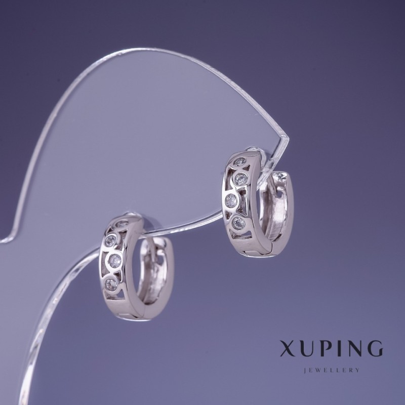 Boucles d'oreilles Xuping en rhodium 4×12 mm