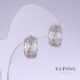 Boucles d'oreilles Xuping, longueur 16 mm, épaisseur 7 mm rhodié