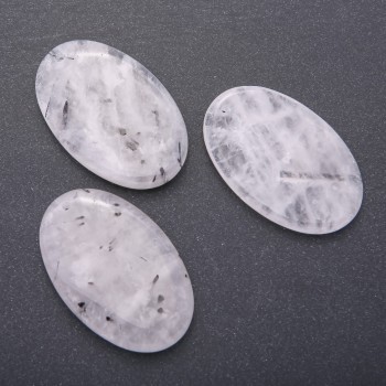 Pendentif en quartz naturel rutile à aiguilles – ovale 55×35 mm (±)