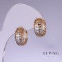 Boucles d'oreilles Xuping Nid d'abeille 15 × 7 mm rhodium, dorure 18 carats