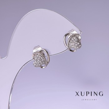 Boucles d'oreilles Xuping 9 × 10 mm rhodié