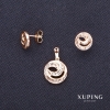 Boucles d'oreilles et pendentif Xuping, doré à l’or 18 carats, 13×15 mm et diamètre 12 mm