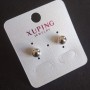 Boucles d'oreilles puces Xuping Boule, rhodié, diamètre 7 mm