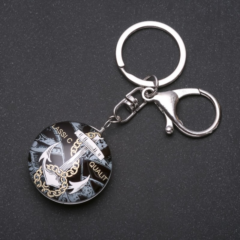 Porte-clés, diamètre 3,5 cm, longueur 9 cm
