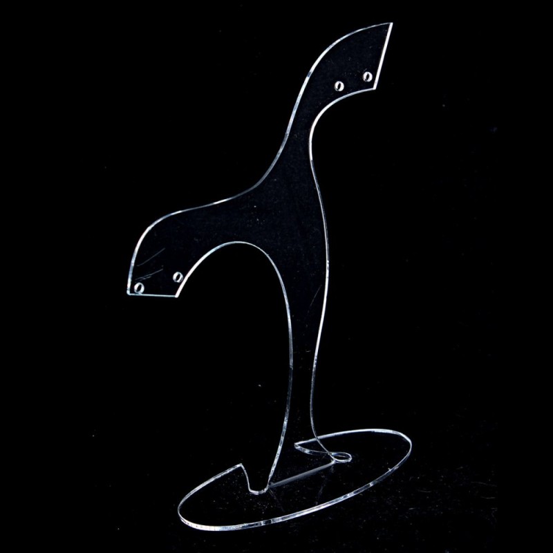 Support pour boucles d'oreilles, plastique transparent, hauteur 140 mm