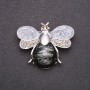 Broche Abeille «Ambre» grise 46 × 38 mm, métal gris