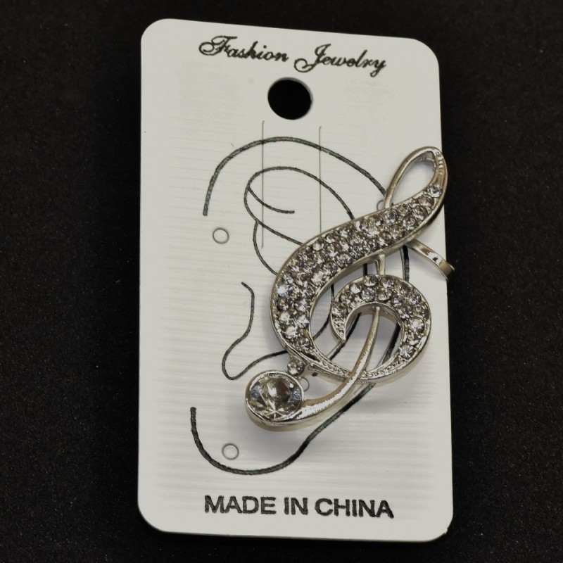 Cuff d'oreille en métal blanc, longueur 42 mm