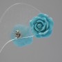 Boucles d'oreilles à clous « Rose mini-1,5 » argile polymère rouge, métal argenté Ø 15 mm