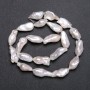 Perles baroques naturelles sur fil, avec reflets «benzine», teinte chaude, d10×20 mm, longueur 40 cm (+/-)