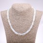 Collier en pierre de lune synthétique, cylindrique, diamètre 8 × 17 mm, longueur 45 cm