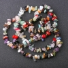 Perles miniatures assorties en pierres naturelles, diamètre d'environ 8 mm, longueur 80 cm