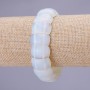 Bracelet maillon pierre de lune 12 × 20 mm (±) sur élastique