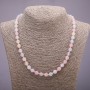 Collier en Morganite artificielle, boules facettées de 8 mm, longueur 50 cm