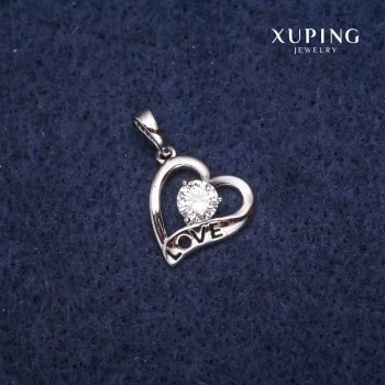 Pendantif Xuping Cœur 14×19 mm plaqué rhodium