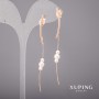 Boucles d'oreilles Xuping avec perles de Majorque 6×75 mm, dorure en or jaune 18 carats