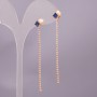 Boucles d'oreilles Xuping avec pierre bleue 6 × 65 mm, dorure 18 carats