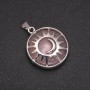 Pendentif en quartz rose dans un cadre «Soleil», diamètre 27 mm