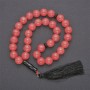 Chapelets de calcédoine avec inserts d'agate, 33 perles, diamètre 12 mm+