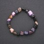 Bracelet en charoïte facetté, diamètre des perles environ 8 mm, longueur 18 cm
