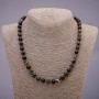 Collier en agate, boules lisses, diamètre 8 mm (±), longueur 48 cm