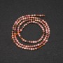 Perles rondelles facettées de rhodochrosite, diamètre 2 mm (±), longueur 38 cm