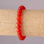 Bracelet en cornaline sur élastique, boules lisses de 8 mm, tour de poignet 18 cm